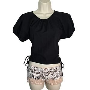 Madewell NWT Crop Top Poplin Puff Sleeve 100% Cotton size xs